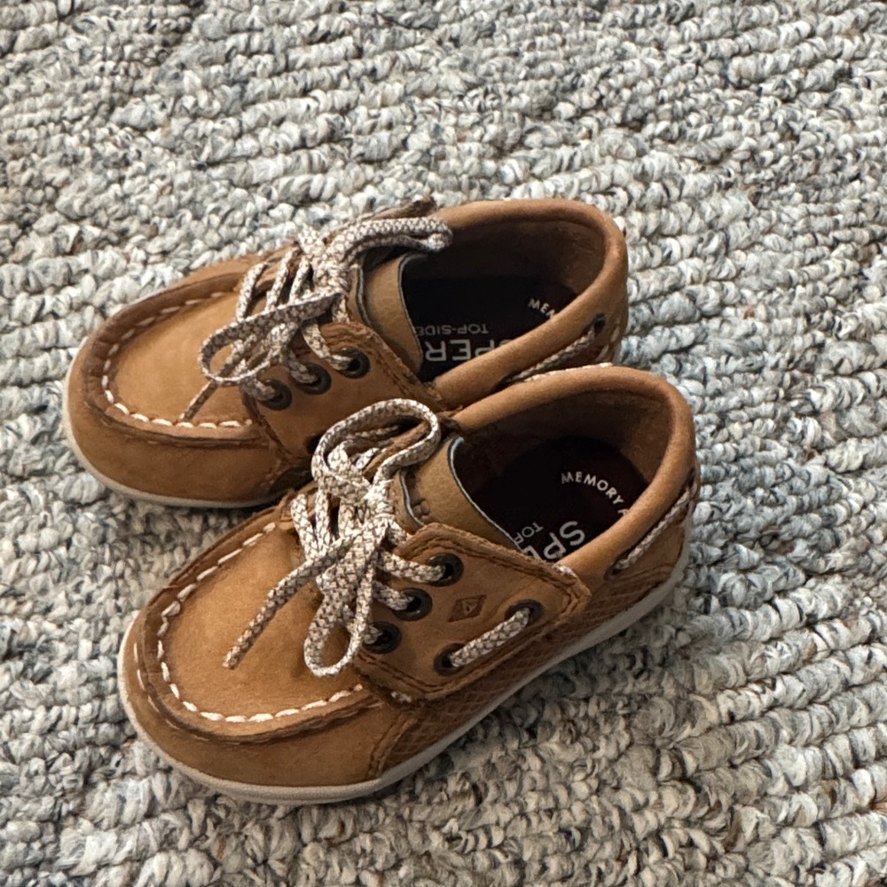 Sperry Kids Tan Moccasins